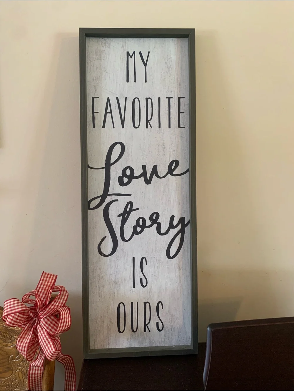 Neutral Black and White 'My Favorite Love Story Is Ours' Framed Wall Art